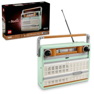 Lego Icons Retro-Radio-Bauset für Erwachsene – Wohnkultur für Schlafzimmer, Wohnzimmer, Schreibtisch für Vintage-Ästhetik mit Soundeffekten & Smartphone-Integration – Geschenk für Männer und Frauen – - 1