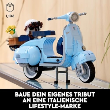 LEGO Icons Vespa 125, Motorrad-Modell zum Bauen, Vintage Roller aus Italien, Modellbausatz für Erwachsene, Austellungsstück als Zimmer-Deko, Geschenke für Frauen und Männer 10298 - 2