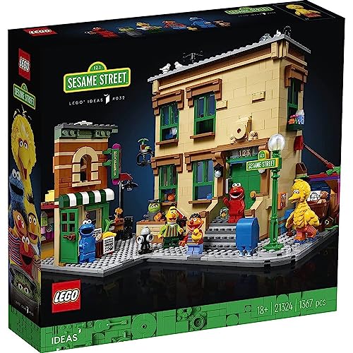 Lego Ideas 123 Bausatz Sesamstraße 21324, tolles BAU- und Schaumodell für Erwachsene mit Elmo, Keksmonster, Oscar The Grouch, Bert, Ernie und Big Bird, New 2021 (1.367 Teile) - 1