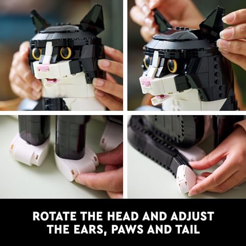 Lego Ideas 21349 Schwarz-weiße Katze, Wohnaccessoire, Geschenkidee für Tierliebhaber und Katzenfreunde, Sammlermodell, kreative Aktivität, Bausatz für Erwachsene - 3