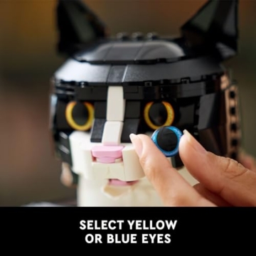Lego Ideas 21349 Schwarz-weiße Katze, Wohnaccessoire, Geschenkidee für Tierliebhaber und Katzenfreunde, Sammlermodell, kreative Aktivität, Bausatz für Erwachsene - 4