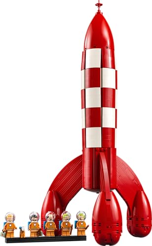 LEGO Ideas Die Mondrakete von Tintin - Raumschiff Modellbau für Erwachsene - Set zum Ausstellen mit 5 Minifiguren und der Hundefigur Struppi für DIY Deko - Geschenkidee für Fans - 21367 - 2
