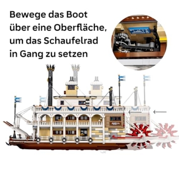 LEGO Ideas Flussraddampfer - Bauset für Erwachsene - Bootsmodell mit Innenraum & interaktiven Funktionen, inkl. funktionierendem Schaufelrad und Steuerung - DIY Geschenk für Männer und Frauen - 21356 - 4