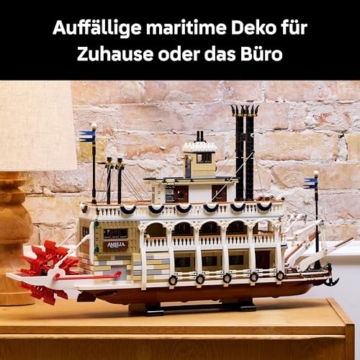 LEGO Ideas Flussraddampfer - Bauset für Erwachsene - Bootsmodell mit Innenraum & interaktiven Funktionen, inkl. funktionierendem Schaufelrad und Steuerung - DIY Geschenk für Männer und Frauen - 21356 - 6