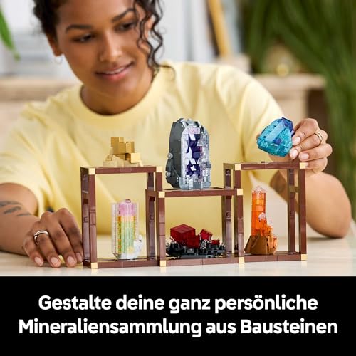 LEGO Ideas Mineraliensammlung - Set für Erwachsene - Modellbau mit Kristallelementen inkl. Amethyst, Fluorit & Tangerinquarz sowie 3 Ständern - DIY Wohn Deko Geschenkidee - 21362 - 3