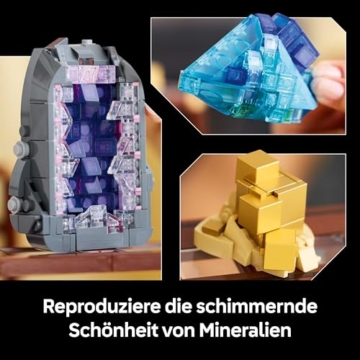 LEGO Ideas Mineraliensammlung - Set für Erwachsene - Modellbau mit Kristallelementen inkl. Amethyst, Fluorit & Tangerinquarz sowie 3 Ständern - DIY Wohn Deko Geschenkidee - 21362 - 4