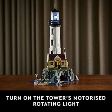 Lego Ideas Motorized Lighthouse 21335 - Modellbausatz für Erwachsene, komplett mit drehbaren Lichtern, urigem Häuschen und Einer geheimnisvollen Höhle, kreative Geschenkidee - 4