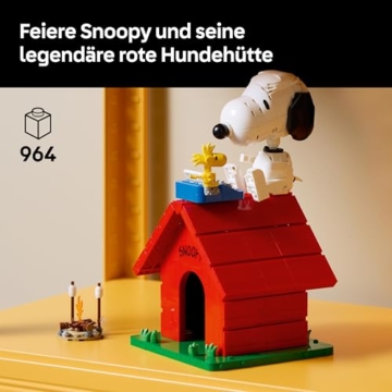 LEGO Ideas Peanuts: Snoopys Hundehütte - Modellbau für Erwachsene Snoopy und Woodstock Figuren - DIY Deko für Schreibtisch oder Regal - Geschenkidee für Fans - 21368 - 2