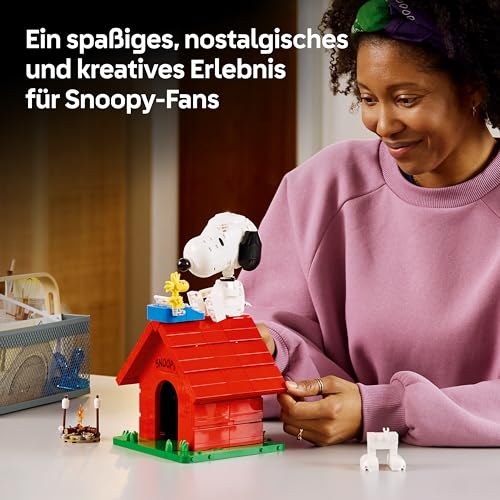 LEGO Ideas Peanuts: Snoopys Hundehütte - Modellbau für Erwachsene Snoopy und Woodstock Figuren - DIY Deko für Schreibtisch oder Regal - Geschenkidee für Fans - 21368 - 3