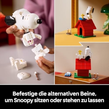 LEGO Ideas Peanuts: Snoopys Hundehütte - Modellbau für Erwachsene Snoopy und Woodstock Figuren - DIY Deko für Schreibtisch oder Regal - Geschenkidee für Fans - 21368 - 4