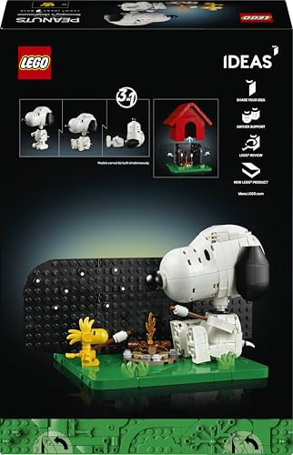 LEGO Ideas Peanuts: Snoopys Hundehütte - Modellbau für Erwachsene Snoopy und Woodstock Figuren - DIY Deko für Schreibtisch oder Regal - Geschenkidee für Fans - 21368 - 10