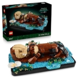 LEGO Ideas Schwimmende Otter - Modellbau für Erwachsene - 3D Puzzle mit Seeotter Figuren (Mutter & Jungtier) - DIY Deko für Regal oder Wohnraum - Geschenkidee für Kunst- & Bastelfans - 21366 - 1