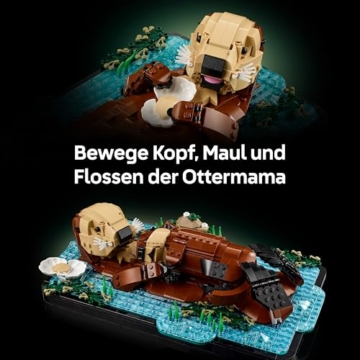 LEGO Ideas Schwimmende Otter - Modellbau für Erwachsene - 3D Puzzle mit Seeotter Figuren (Mutter & Jungtier) - DIY Deko für Regal oder Wohnraum - Geschenkidee für Kunst- & Bastelfans - 21366 - 4