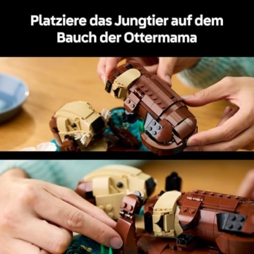 LEGO Ideas Schwimmende Otter - Modellbau für Erwachsene - 3D Puzzle mit Seeotter Figuren (Mutter & Jungtier) - DIY Deko für Regal oder Wohnraum - Geschenkidee für Kunst- & Bastelfans - 21366 - 5