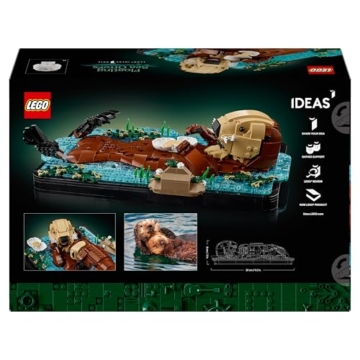 LEGO Ideas Schwimmende Otter - Modellbau für Erwachsene - 3D Puzzle mit Seeotter Figuren (Mutter & Jungtier) - DIY Deko für Regal oder Wohnraum - Geschenkidee für Kunst- & Bastelfans - 21366 - 10