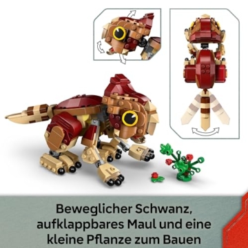 LEGO Jurassic World Babydinosaurier Dolores: Aquilops – Spielzeug-Dinosaurier zum Bauen und Spielen mit Spielpflanze – Geschenk für Kinder ab 7 Jahren und Fans des Films Die Wiedergeburt – 76970 - 6