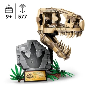 LEGO Jurassic World Dinosaurier-Fossilien: T.-rex-Kopf, Dinosaurier-Spielzeug zum Bauen, Dino-Deko fürs Kinderzimmer, T-Rex-Schädel-Skelett mit Fußabdruck, Geschenk für Jungs und Mädchen 76964 - 3