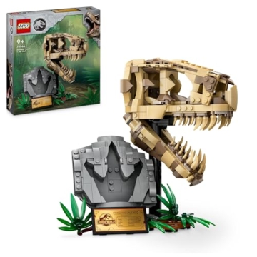 LEGO Jurassic World Dinosaurier-Fossilien: T.-rex-Kopf, Dinosaurier-Spielzeug zum Bauen, Dino-Deko fürs Kinderzimmer, T-Rex-Schädel-Skelett mit Fußabdruck, Geschenk für Jungs und Mädchen 76964 - 1