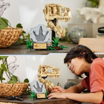 LEGO Jurassic World Dinosaurier-Fossilien: T.-rex-Kopf, Dinosaurier-Spielzeug zum Bauen, Dino-Deko fürs Kinderzimmer, T-Rex-Schädel-Skelett mit Fußabdruck, Geschenk für Jungs und Mädchen 76964 - 9