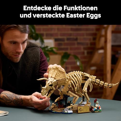 LEGO Jurassic World Dinosaurier-Fossilien: Triceratops - Modellbau für Erwachsene mit der Minifigur Dr. Gerry Harding - DIY Deko fürs Regal - Geschenkidee für Jurassic Park Fans - 77985 - 3