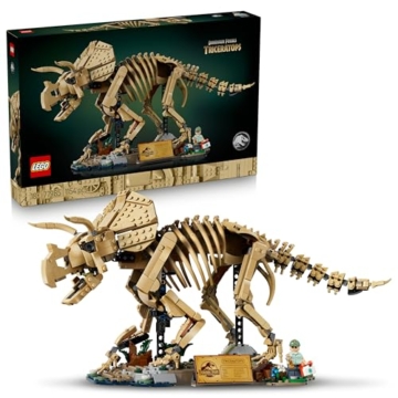 LEGO Jurassic World Dinosaurier-Fossilien: Triceratops - Modellbau für Erwachsene mit der Minifigur Dr. Gerry Harding - DIY Deko fürs Regal - Geschenkidee für Jurassic Park Fans - 77985 - 1