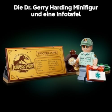 LEGO Jurassic World Dinosaurier-Fossilien: Triceratops - Modellbau für Erwachsene mit der Minifigur Dr. Gerry Harding - DIY Deko fürs Regal - Geschenkidee für Jurassic Park Fans - 77985 - 5