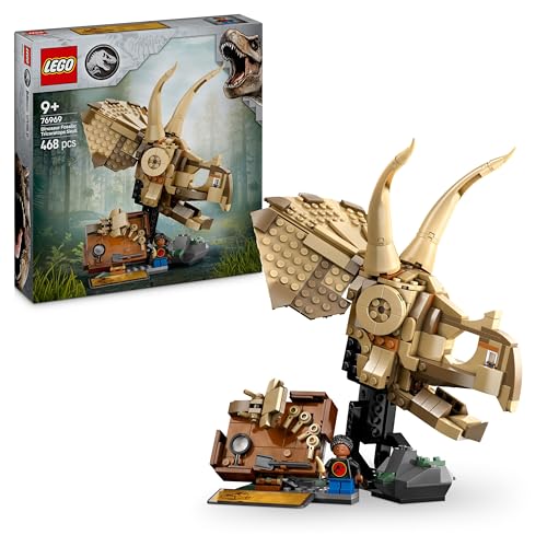 LEGO Jurassic World Dinosaurier-Fossilien: Triceratops-Schädel Modell, Dinosaurier Spielzeug für Jungen und Mädchen ab 9 Jahren, Geschenk für Kinder und Jurassic World Fans 76969 - 1