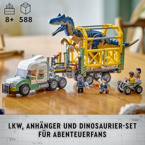 LEGO Jurassic World Dinosaurier-Missionen: Allosaurus-Transporter, Dino-Spielset, Geschenkidee für Kinder mit den Minifiguren Kenji, Darius und Yaz, für Jungen und Mädchen ab 8 Jahren 76966 - 2