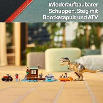 LEGO Jurassic World Flucht vor dem T.Rex – Interaktives Spielzeug mit Dinosaurier-Figur, Boot, ATV und 2 Minifiguren – Geschenk für Jungen und Mädchen ab 5 Jahren – 76975 - 3