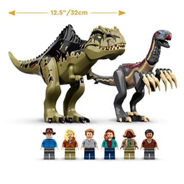 LEGO Jurassic World Giganotosaurus & Therizinosaurus Angriff Set mit Spielzeug-Hubschrauber, Garage, Spielzeugauto und 2 Dinosaurier-Figuren, Geschenk für Fans von der Jurassic Park-Reihe 76949 - 5