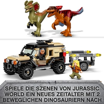 LEGO Jurassic World Pyroraptor & Dilophosaurus Transport, Dinosaurier-Spielzeug mit Off-Road-Spielzeugauto, 3 Minifiguren und 2 Dino-Figuren, für Fans von Jurassic-Park, ab 7 Jahre 76951 - 3