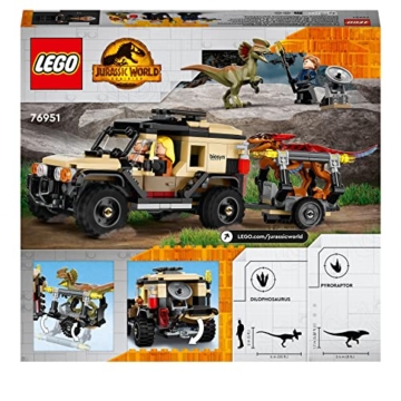 LEGO Jurassic World Pyroraptor & Dilophosaurus Transport, Dinosaurier-Spielzeug mit Off-Road-Spielzeugauto, 3 Minifiguren und 2 Dino-Figuren, für Fans von Jurassic-Park, ab 7 Jahre 76951 - 10