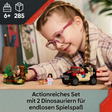 LEGO Jurassic World Raptor: Verfolgungsjagd mit dem Geländewagen – 2 Dinosaurier Figuren, Auto, 2 Minifiguren – Geschenk für Jungen und Mädchen ab 6 Jahren, Fans des Films „Die Wiedergeburt“ – 76972 - 2