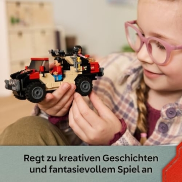 LEGO Jurassic World Raptor: Verfolgungsjagd mit dem Geländewagen – 2 Dinosaurier Figuren, Auto, 2 Minifiguren – Geschenk für Jungen und Mädchen ab 6 Jahren, Fans des Films „Die Wiedergeburt“ – 76972 - 5
