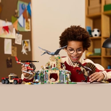 LEGO Jurassic World Spinosaurier & Quetzalcoatlus: Hubschrauber-Einsatz – 2 Spielzeug-Dinosaurier, Hubschrauber, LKW und 4 Minifiguren – Geschenk für Jungen und Mädchen ab 8 Jahren – 76976 - 9