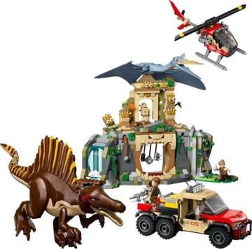 LEGO Jurassic World Spinosaurier & Quetzalcoatlus: Hubschrauber-Einsatz – 2 Spielzeug-Dinosaurier, Hubschrauber, LKW und 4 Minifiguren – Geschenk für Jungen und Mädchen ab 8 Jahren – 76976 - 10