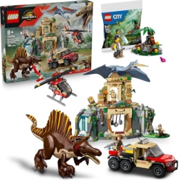 LEGO Jurassic World Spinosaurier & Quetzalcoatlus: Hubschrauber-Einsatz - 76976 LEGO Spinosaurier mit Polybag-Geschenk, Jurassic Park Set Dinosaurier ab 8 Jahre - Neuheiten 2025 - 1