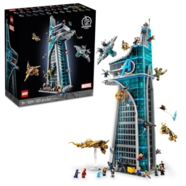 LEGO Marvel Avengers Tower Bauset, detaillierte Nachbildung des ikonischen Hauptquartiers mit klassischen Filmszenen, 31 Figuren und authentischem Zubehör, Geschenk für Marvel-Fans und Modellbauer, - 1