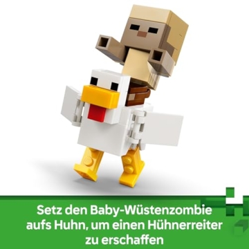 LEGO Minecraft Angriff des Hühnerreiters in der Wüste - Spielzeug mit 6 Figuren inkl. Eisengolem & Baby Wolf - Zimmerdeko für Kinder - Gaming Geschenk für Jungen, Mädchen und Fans ab 9 Jahren - 21592 - 6