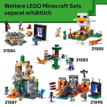 LEGO Minecraft Blasser Garten - Kreatives Spielzeug für Kinder - Spielzeugbiom für Jungen und Mädchen ab 7 Jahren - mit Minecraft Figuren - Mottenmann, Creeper, Skelett und Knarz - Geschenk - 21586 - 7