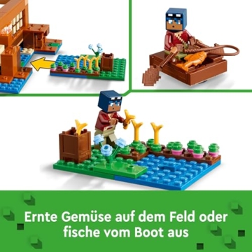 LEGO Minecraft Das Froschhaus - Spielzeug mit Boot, Tierfiguren & Zubehör - Gaming Spielset mit Ruderboot, Ofen, Kuchen und Honig - Gamer Geschenk für Jungen & Mädchen ab 8 Jahren - 21256 - 4