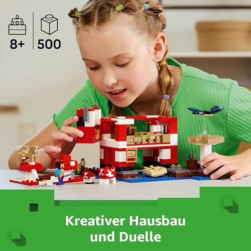 LEGO Minecraft Das Pilzkuh-Haus - Gaming Spielzeug mit Steve Figur, Mobs, einem Arbeitstisch und Einer Farm - Interaktives Spielset - Gaming Geschenk für Mädchen und Jungen ab 8 Jahren 21270 - 2