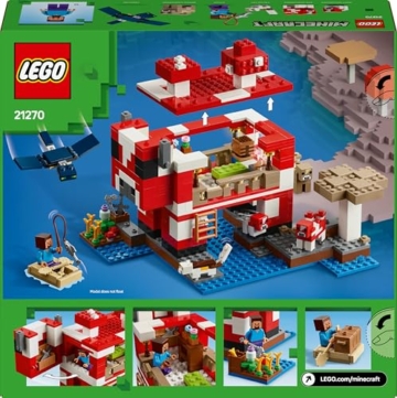 LEGO Minecraft Das Pilzkuh-Haus - Gaming Spielzeug mit Steve Figur, Mobs, einem Arbeitstisch und Einer Farm - Interaktives Spielset - Gaming Geschenk für Mädchen und Jungen ab 8 Jahren 21270 - 12