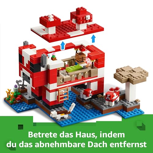 LEGO Minecraft Das Pilzkuh-Haus - Gaming Spielzeug mit Steve Figur, Mobs, einem Arbeitstisch und Einer Farm - Interaktives Spielset - Gaming Geschenk für Mädchen und Jungen ab 8 Jahren 21270 - 3