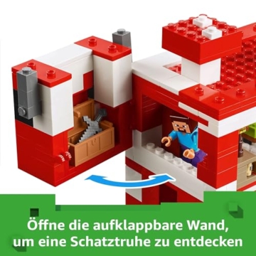 LEGO Minecraft Das Pilzkuh-Haus - Gaming Spielzeug mit Steve Figur, Mobs, einem Arbeitstisch und Einer Farm - Interaktives Spielset - Gaming Geschenk für Mädchen und Jungen ab 8 Jahren 21270 - 4