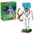 LEGO Minecraft Das Skelett - Mob Figur mit Diamanthelm, Bogen und Pfeil sowie Grasbasis als Zimmerdeko für Kinder - Gaming Geschenk für Jungen, Mädchen und Fans ab 10 Jahren - 21594 - 1
