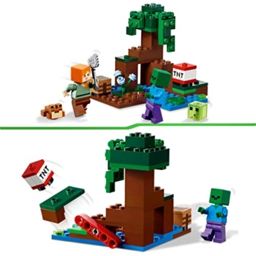 LEGO Minecraft Das Sumpfabenteuer Set, Spielzeug mit Figuren mit Alex- und Zombie-Figuren im Biom, Geburtstagsgeschenk für Kinder ab 8 Jahren 21240 - 3