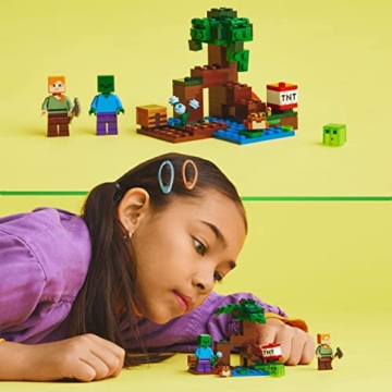LEGO Minecraft Das Sumpfabenteuer Set, Spielzeug mit Figuren mit Alex- und Zombie-Figuren im Biom, Geburtstagsgeschenk für Kinder ab 8 Jahren 21240 - 7