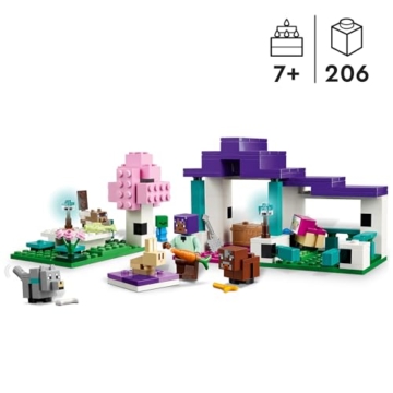 LEGO Minecraft Das Tierheim, Spielzeug mit vielen Tier-Figuren für Mädchen und Jungen ab 7 Jahren, Geschenk für Gamer und Kinder, Modell-Set des Ebene-Bioms aus Steinen 21253 - 2