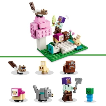 LEGO Minecraft Das Tierheim, Spielzeug mit vielen Tier-Figuren für Mädchen und Jungen ab 7 Jahren, Geschenk für Gamer und Kinder, Modell-Set des Ebene-Bioms aus Steinen 21253 - 4